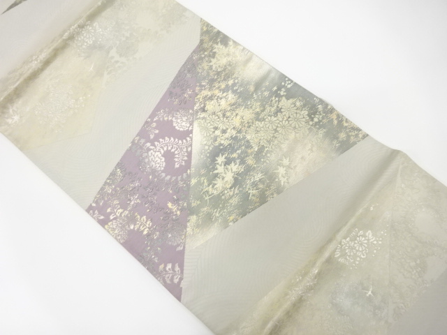 JAPANESE KIMONO / ANTIQUE FUKURO OBI / SILK / WOVEN MIST